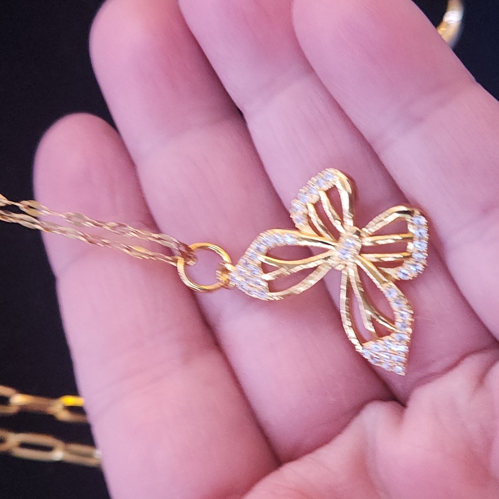 Butterfly necklace stainless steel/ 18k gold plated